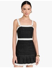 NWT alice + olivia Women's Clarine Square Pleated Mini Dress Sz 6
