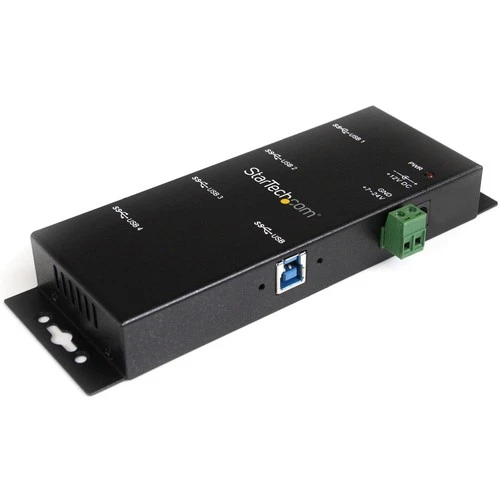 StarTech.com 4-Port Mountable Rugged Industrial SuperSpeed USB 3.0 Hub Black