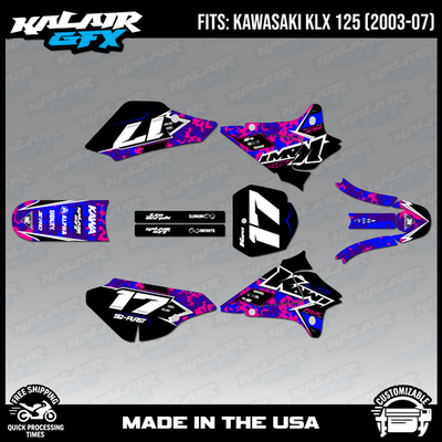 Graphics Kit for KAWASAKI KLX 125 (2003-2007) KLX125 WARFARE-pink