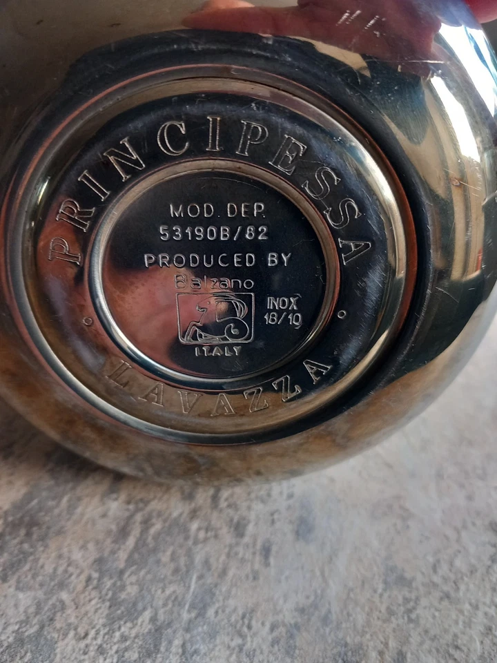 Principessa Lavazza Coffee Maker Vintage Moka Pot Balzano Italy INOX 18/10 - Image 2 of 4