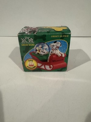 Disney 101 Dalmatians Dog Sledding Snow Dome McDonald's Happy Meal Toy 1996 NIB