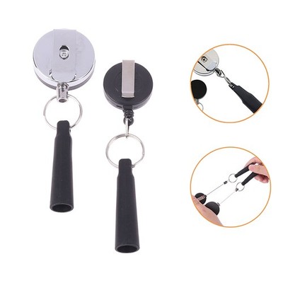 Camping Heavy Duty Retractable Pen Cap Pull Keychain Anti Lost Rope Key Ring