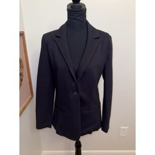 J Crew Ponte Work Blazer Long Sleeve Stretch Knit Button Jacket Black Womens 4