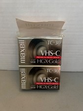 Lot of 2 Maxell TC-30 Camcorder Videocassettes HGX-Gold NEW/SEALED