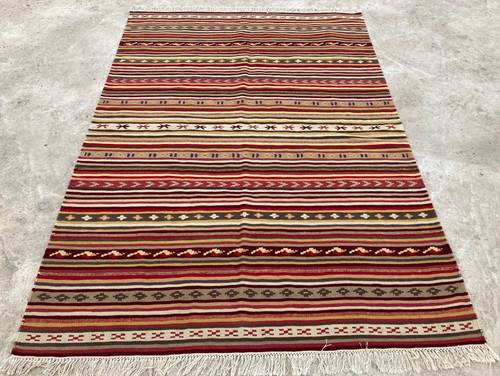 Vintage Traditional Handmade Beautiful Turkish Kilim Floor Rug Carpet 200x135 cm