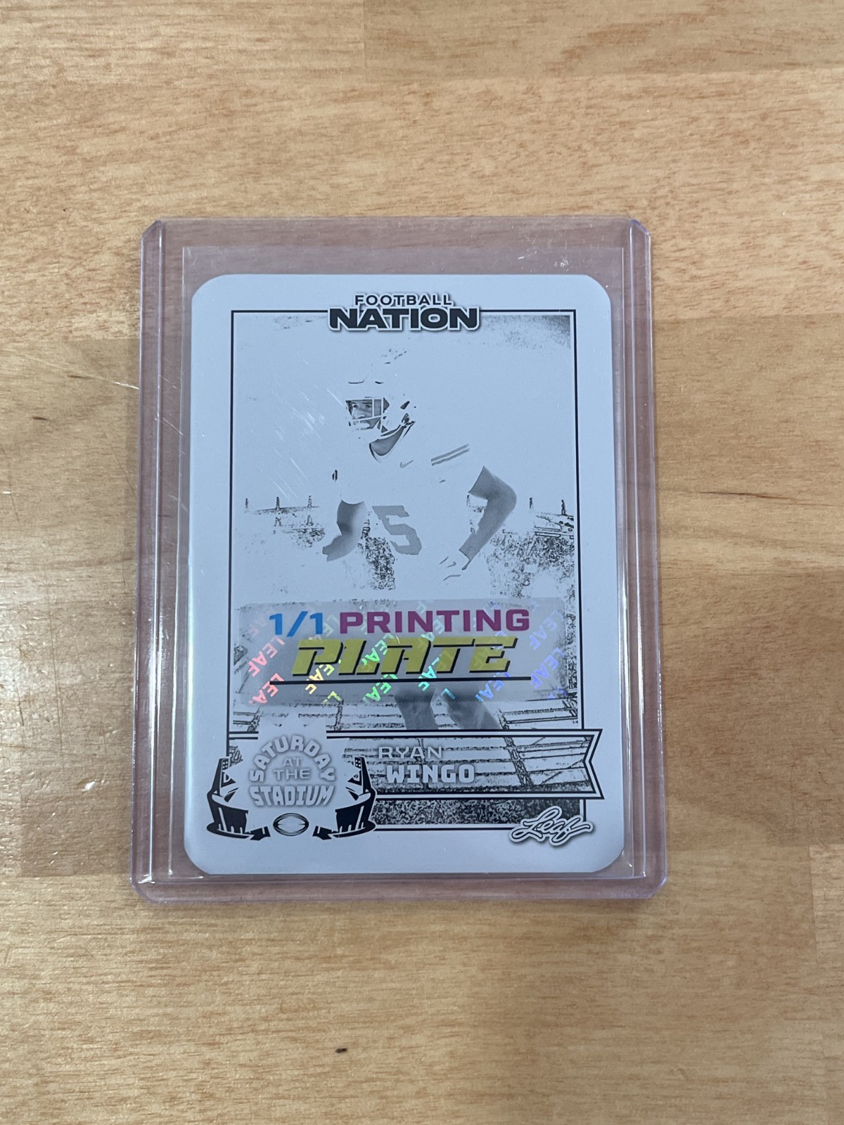 Ryan Wingo 2025 Leaf Football Nation 1/1 Printing Plate