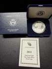 2011-W Proof AMERICAN SILVER EAGLE Dollar 1 oz. Box & COA from U.S. MINT
