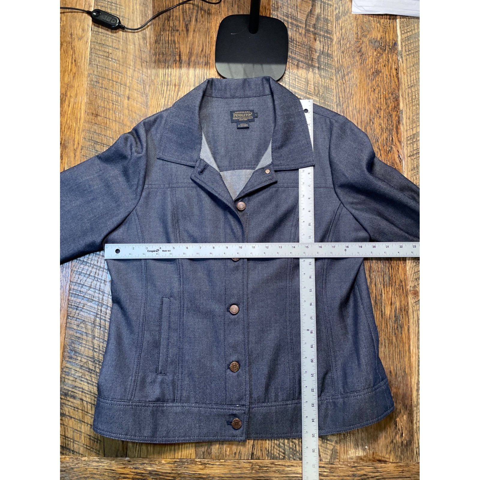 Pendleton Denim Jacket Button Front Collared West… - image 8