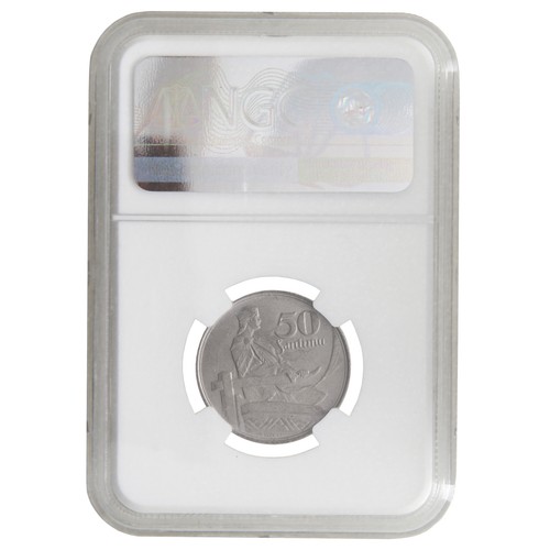 Coin in NGC slab "50 santimu 1922, Latvia, MS 63" - Picture 2 of 2