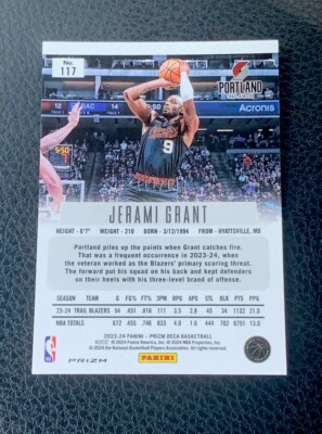 2023-24 Panini Prizm Deca Blue Prizm #117 Jerami Grant 111/149 | eBay