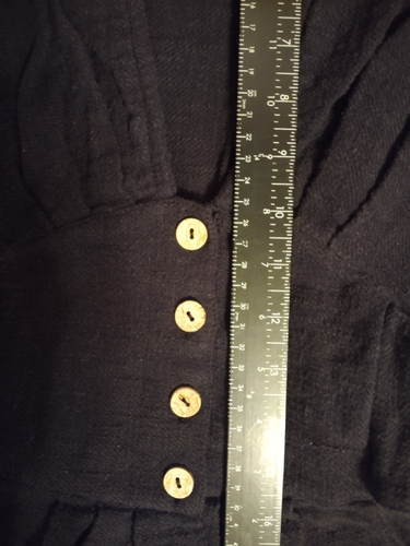 Free People Jacinta Midi Dress Size S Black Button Front Low Neck Side Ties - Picture 20 of 23