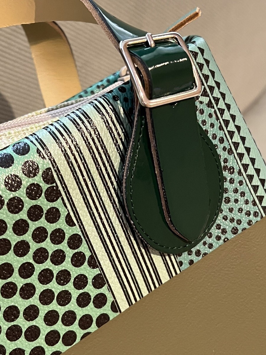 O bag Obag Italy Metallic Green Printed Trim Borsa Chic Eva