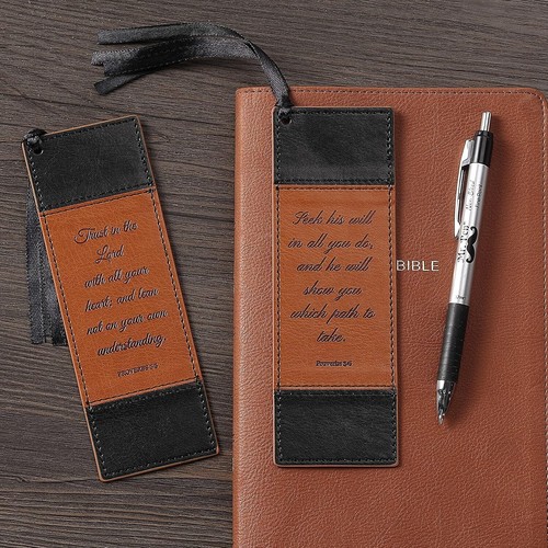 Mr. Pen- Christian Bookmarks, 2 Pack, Faux Leather Bookmark, Brown, Black - Picture 8 of 9
