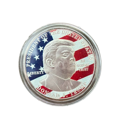 🇺🇸Donald Trump Águila de Plata Hacer América GRAN Bandera del Presidente Moneda Coleccionable - Imagen 6 de 6