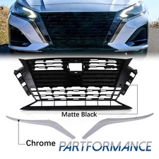 Fit 2023 2024 Nissan Altima SR Front Bumper Upper Grille & Grille Molding Set