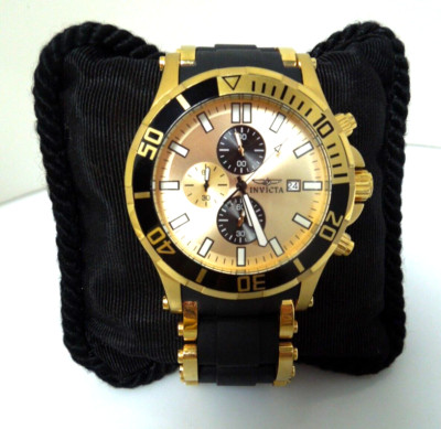 s837 Invicta Men's 1478 Sea Spider Chrono Gold Dial Black s837 Invicta Men's 1478 Sea Spider Chrono Gold Dial Black