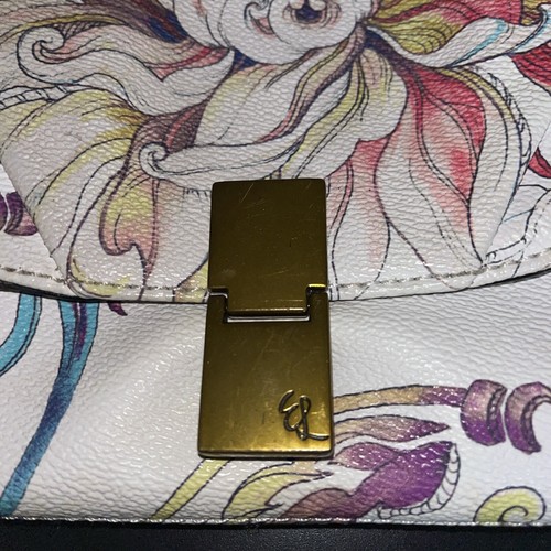 Elliott Lucca Pastel Scroll Crossbody White Ivory Floral Handbag Purse Clutch - Picture 3 of 15