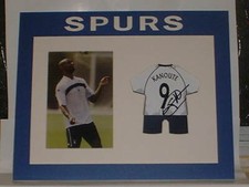 Tottenham Hotspur FREDERIC KANOUTE Signed Football Mini Shirt Mount