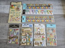 Sticker Lot - Happy Birthday Party Kids Scrapbooking 3D Stickers Jolees RARE 64