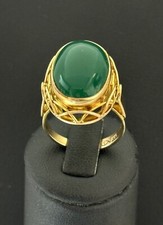 Goldring mit  Chrysopras   Gold 333 / 8 Karat   Größe 52,5