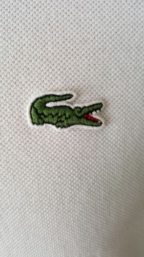 ¡Polo Lacoste ROJO! Colección limitada ajuste delgado raro talla 7 XL blanco, pique algodón - Imagen 3 de 7