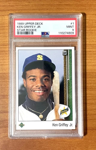 1989 Upper Deck Baseball Ken Griffey Jr. Rookie Card #1, PSA 9