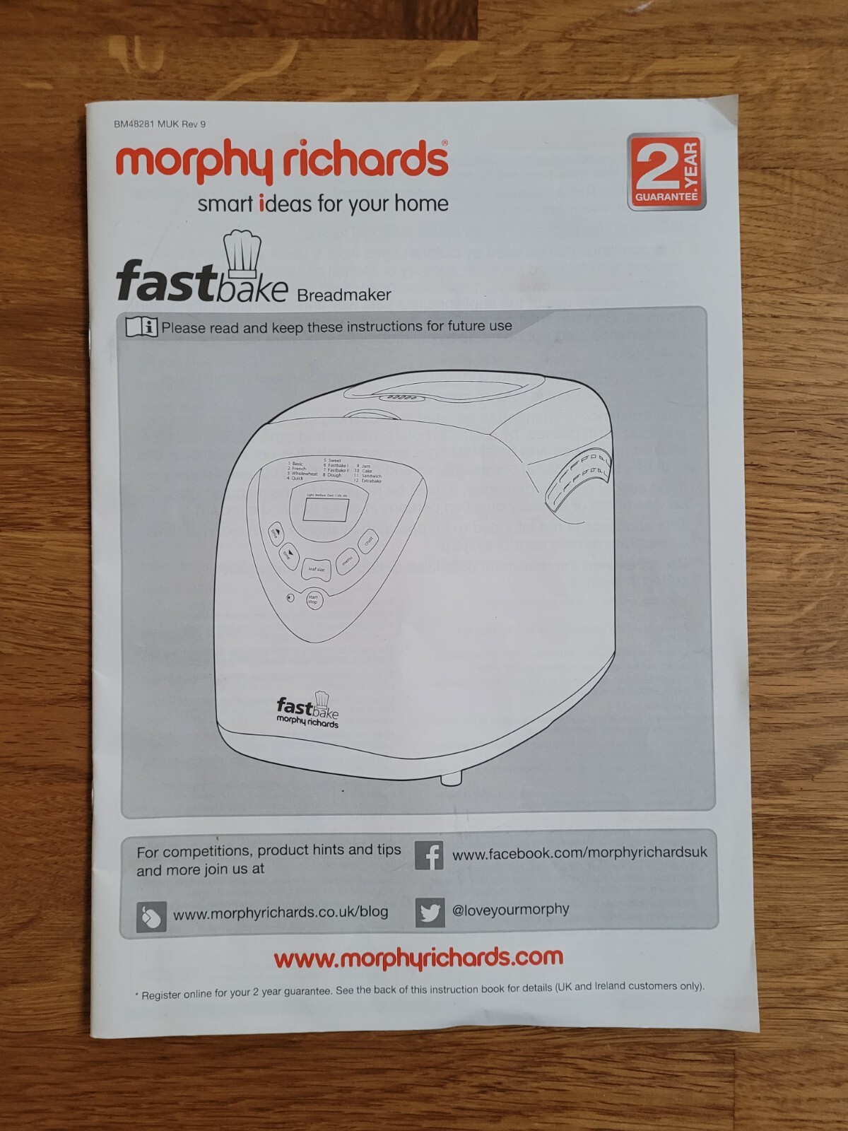 Morphy Richards 48281 Fastbake MultiUse Breadmaker Bread Machine White