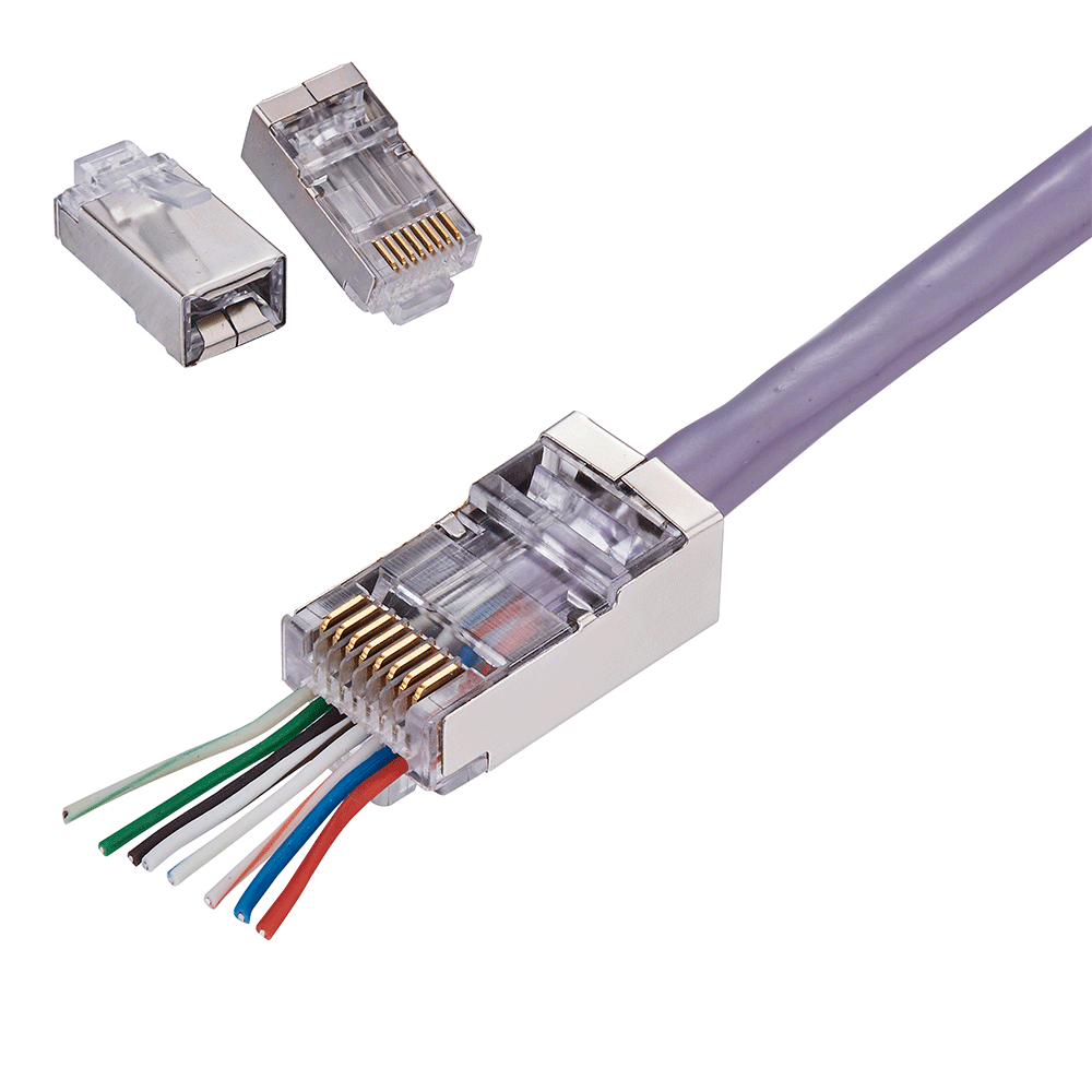 Rj45 Cat6 Conector A De 50 Piezas, Conector 8P8C De Modularidad UTP, Enchufe De Cabeza De Cristal, Red Modular Chapada En Oro Para Cable Ethernet - AliExprs Conectores Rj45