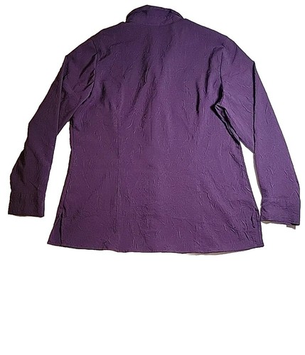 Croft and Barrow Womens Long Sleeve Button Up Knit Shirt Purple Design Size XL - Picture 6 of 16
