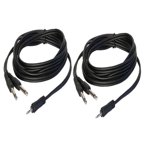 6ft 3.5mm Male Stereo Cable to Dual 1/4-Inch Mono Cable Audio Speaker Mic Cable - Picture 5 of 15