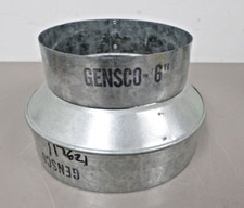 GENSCO 8" x 6" ocynkowany sztywny reduktor kanałowy HVAC okrągły adapter
