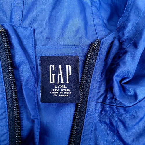 Gap Boys Windbreaker Jacket L / XL Blue Hoodie 1/4 Zip Pocket Lightweight Vented - Picture 10 of 10
