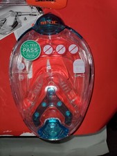 Seac Blue Orange Anti Fog Full Face Snorkeling Mask Exhaust Valve Junior 6  NEW