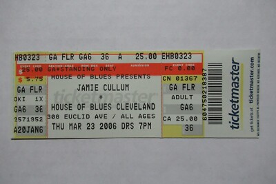 JAMIE CULLUM CONCERT TOUR 3/23/2006 TICKET HOUSE OF BLUES CLEVELAND