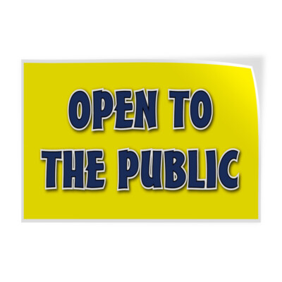 Decal Stickers Open to The Public Business B Vinyl Store Sign Label Business