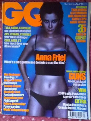 GQ UK Magazine April 1998 - Anna Friel, Victoria's Secret models