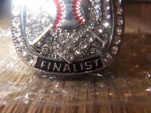 NEW Baseball Softball Tournament Finalist Ring Silver Tone w/ Silver Stones Sz 8 - Picture 4 of 15