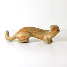 Antique Home Decor Small Pottery Mongoose Figurine. UK