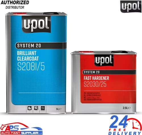 U-POL S2081 2K HS Clear Coat 7.5L Kit with S2030 Fast Hardener