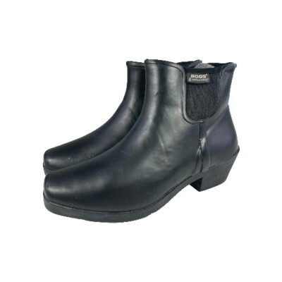 Bogs Valerie Women's Chelsea Boots US 7 Black Rubber Winter Booties