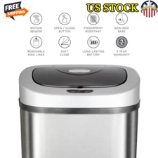 Touchless Motion Sensor Trash Can Stainless Steel 21 Gallon Soft Close Automatic