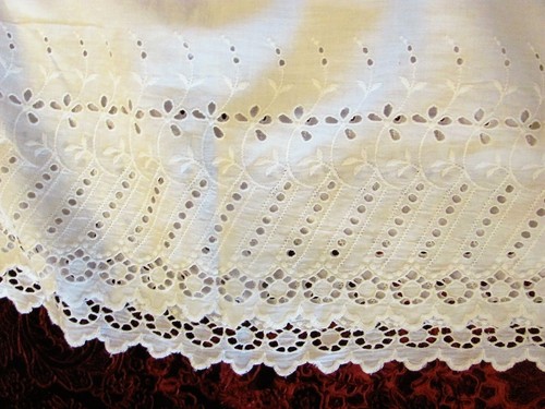 Antique Split Leg Bloomers Open Crotch Pantaloons White Lace Handmade 25" Waist - Picture 2 of 10