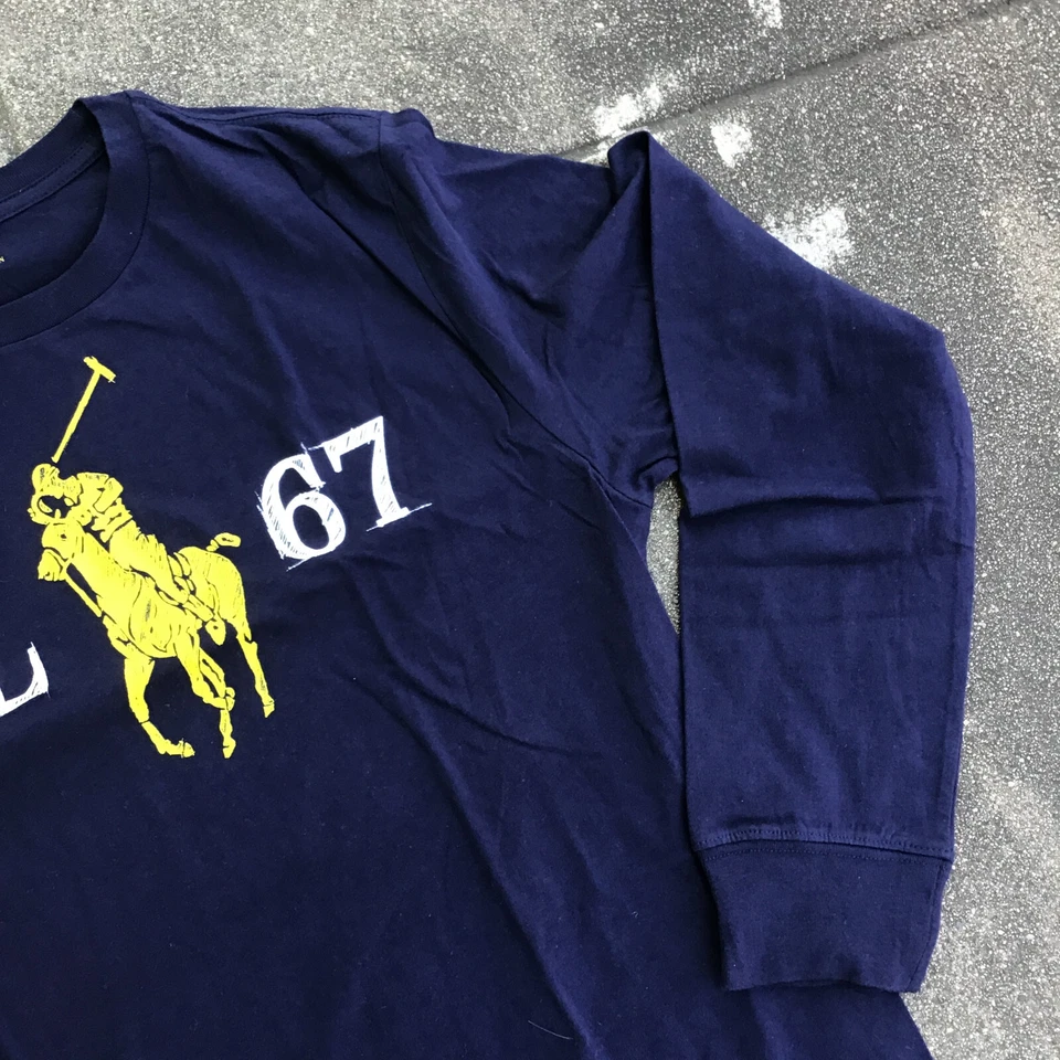 Polo Ralph Lauren Shirt Crew Neck Sz XL (18-20) Youth Long Sleeve Blue RL 67 - Image 4 of 4