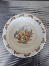 Bunnykins Bone China Rimmed Soup Bowl 1936 Royal Doulton England Vintage