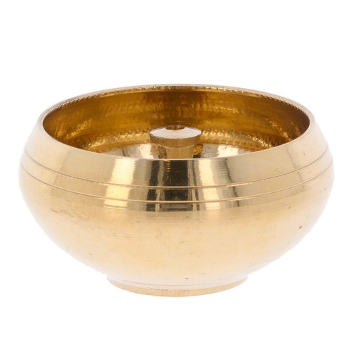 Lámpara de aceite de latón Diya forma de manzana Akhand Diva agujeros de estrella Diwali Puja religioso Gft - Imagen 16 de 24