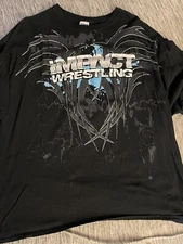 Vintage TNA Impact Wrestling Logo T-shirt / Size 3XL Authentic Blue Design