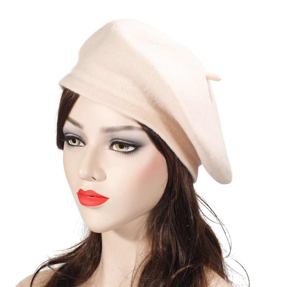 Wool Beret Hat Classic Solid Color French Beret for Women  display picture 1