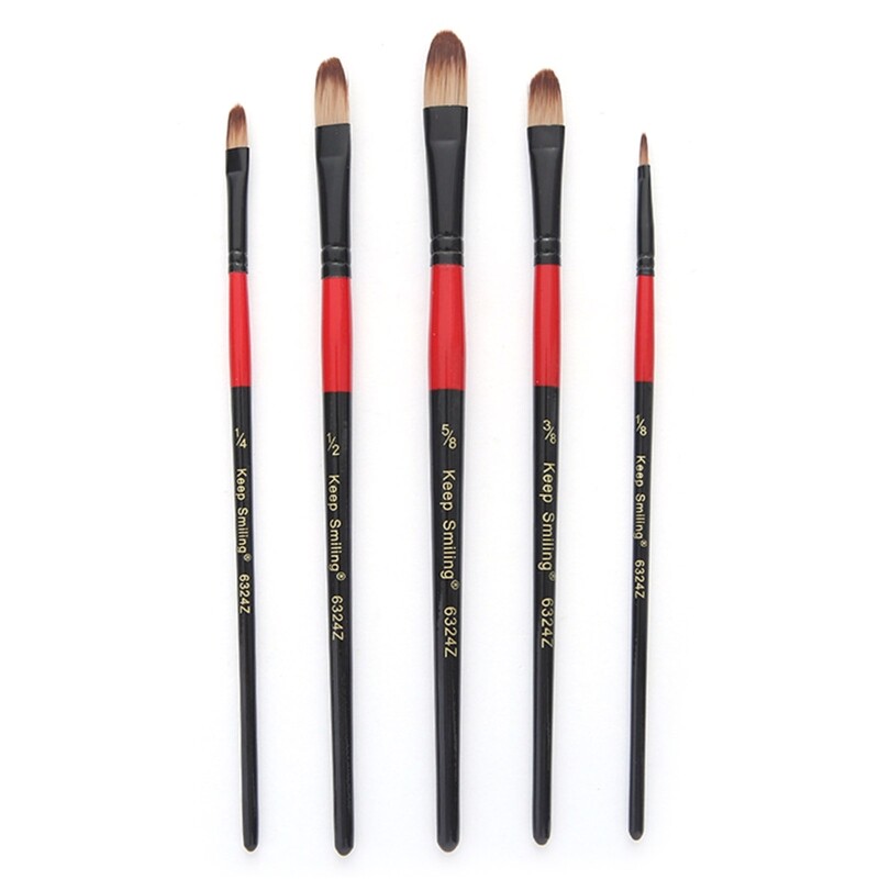 5Pcs Painting Brush Set Round Pointed Tip Paintbrushes with Synthetic