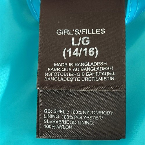 North Face Hyvent Hooded Nylon/Polyester Jacket Blue & Mesh Girls Size L 14/16 - Picture 9 of 12
