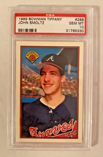 1989 BOWMAN TIFFANY #266 JOHN SMOLTZ RC BRAVES HOF PSA 10